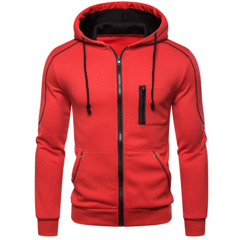 New Men's Sports Cardigan Hooded Sweater