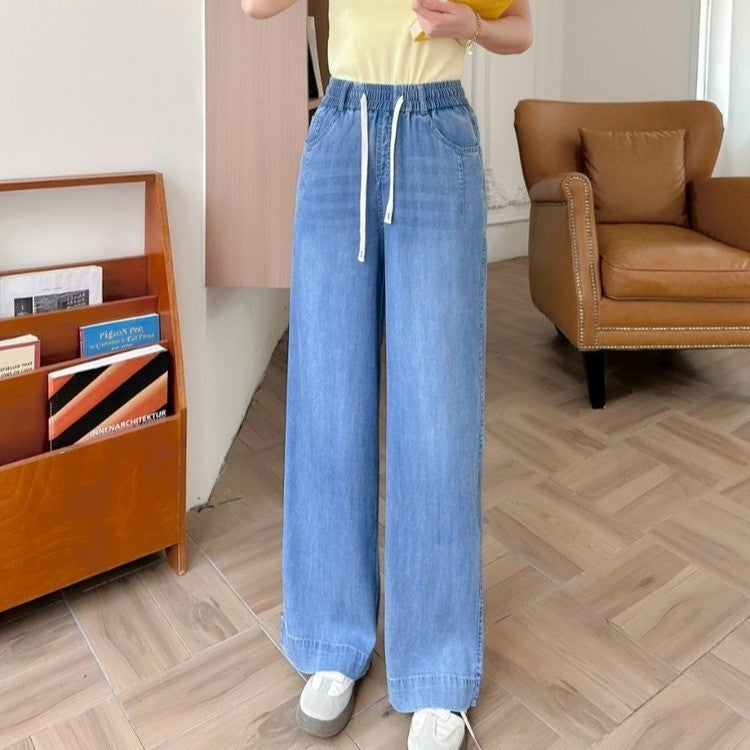 New Arrival Summer Thin Stretch Straight Elastic Denim Jeans In Lyocell Tencel