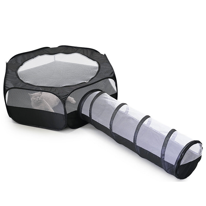 Foldable Cat Tunnel - Removable Polyester Play Tube for Indoor Cats