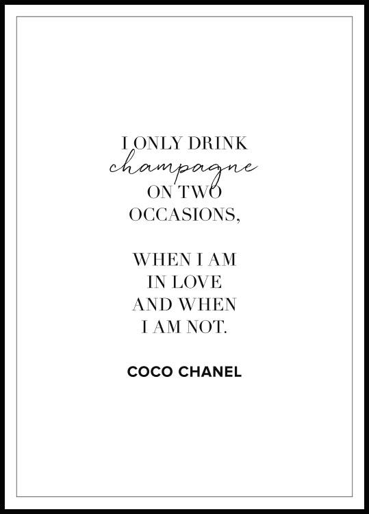 Champagne Coco Chanel Poster