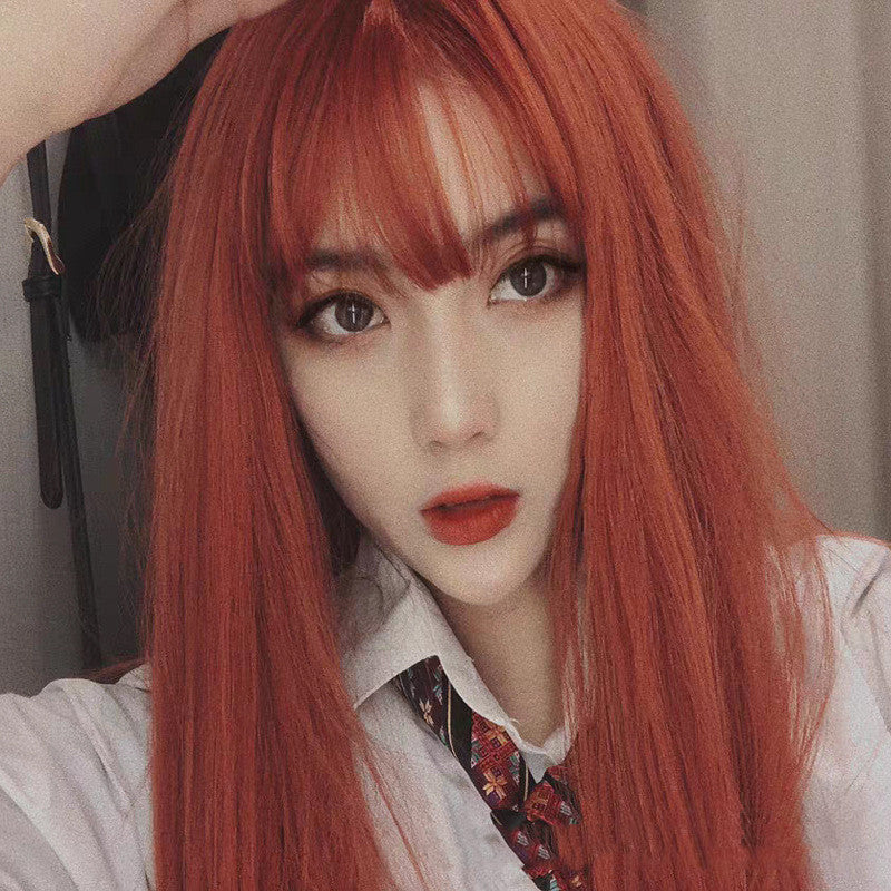 Long Straight Synthetic Wig with Air Fringe