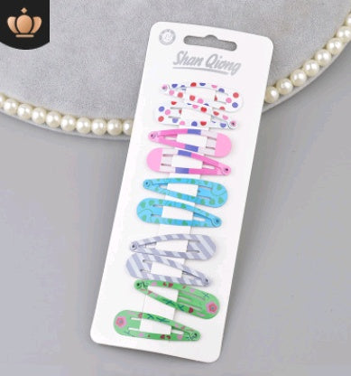 Children's water drop BB clip 5 cm solid color thick BB clip star love printing BB clip Liu seaside clip