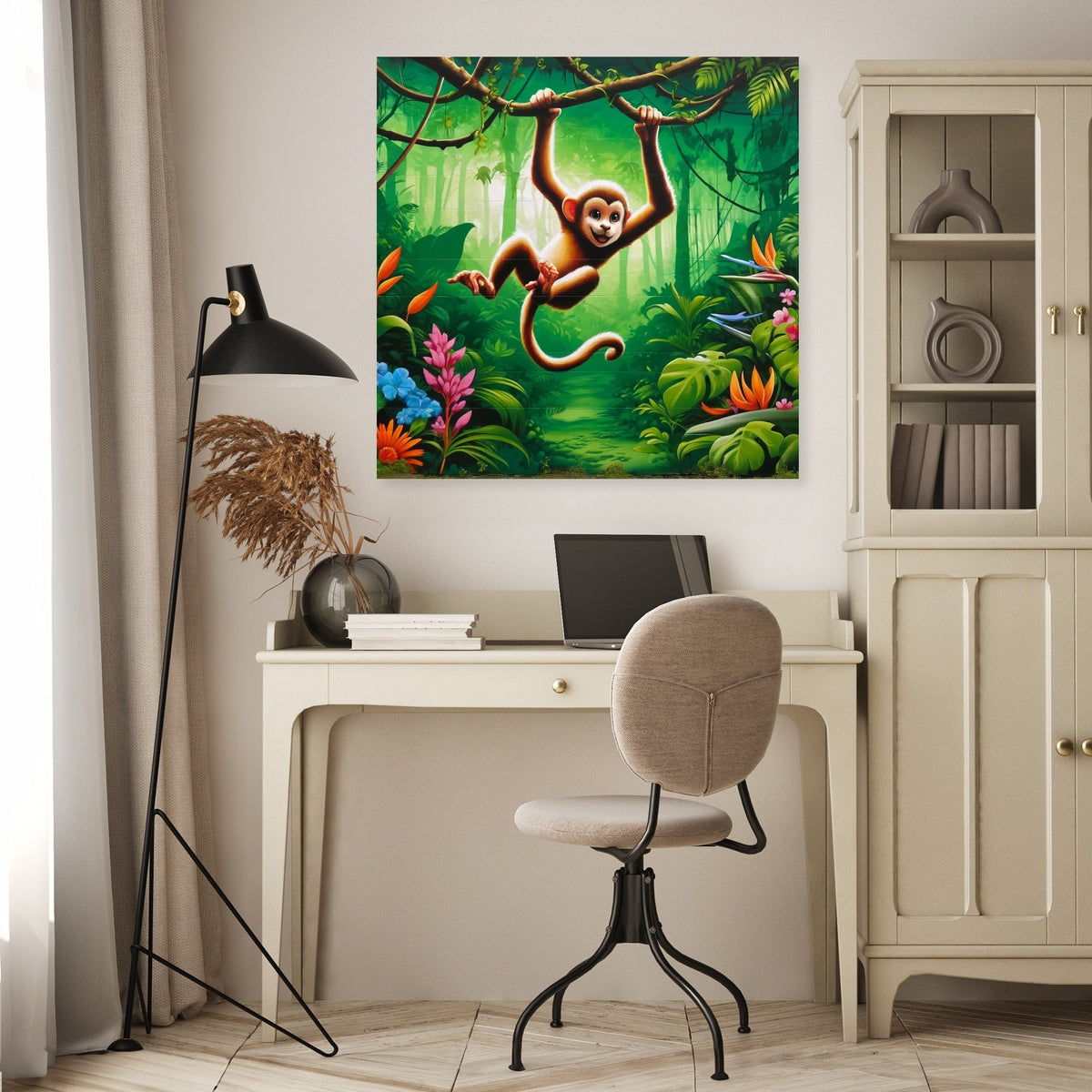Mischievous Monkey Mural Canvas