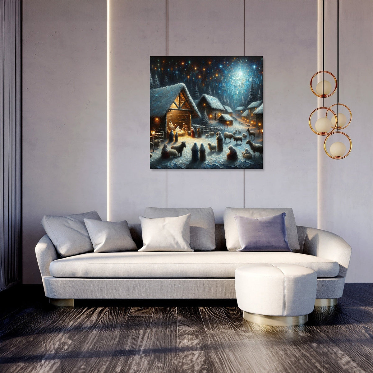 Nostalgic Nativity Night Canvas
