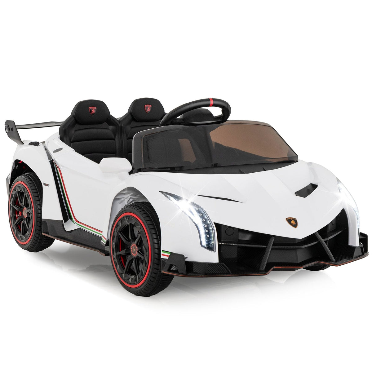 4WD Kids Ride On Sports Car Lamborghini with Taillights-Black