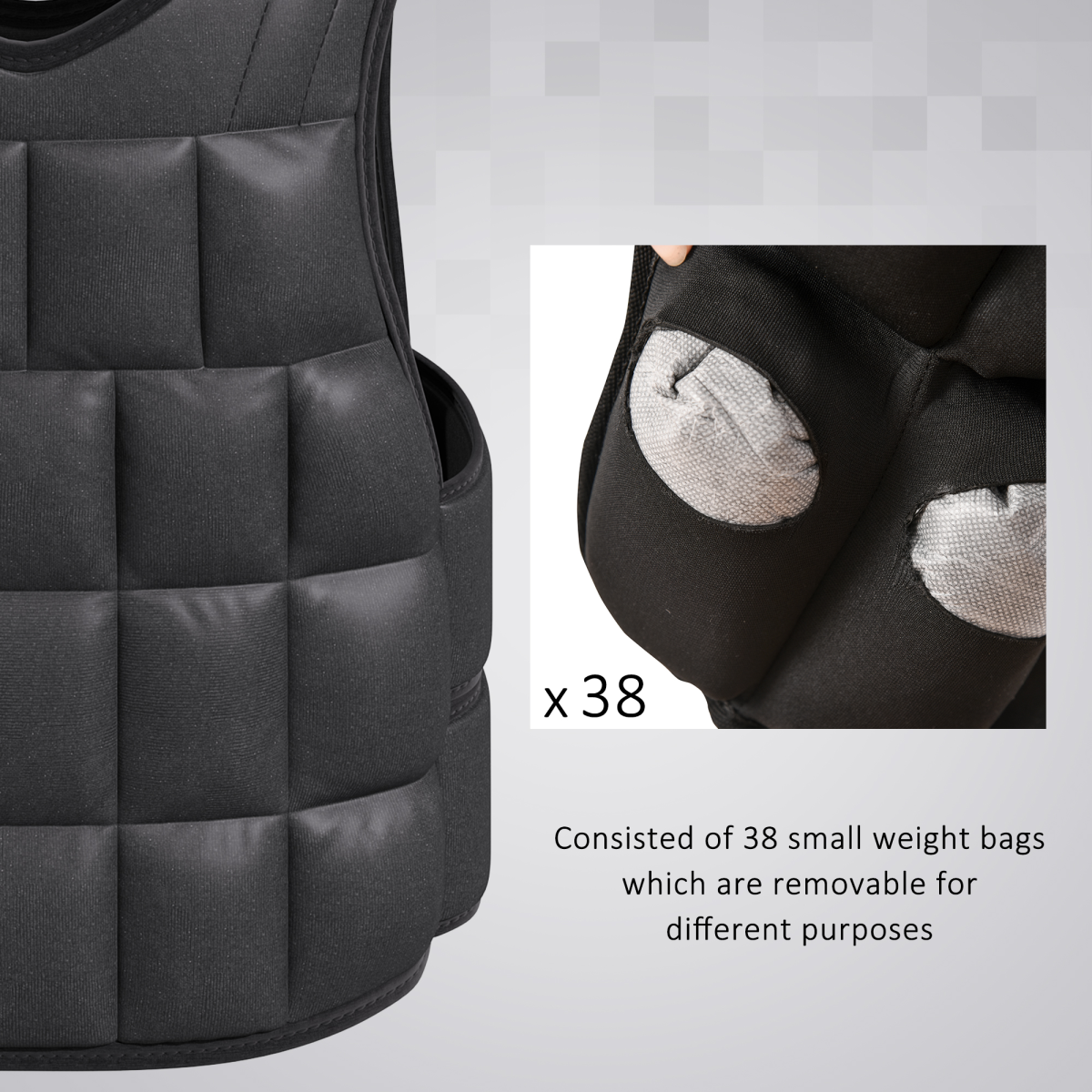 20KGS Adjustable Weight Vest Running Gym Training Weight Loss HOMCOM