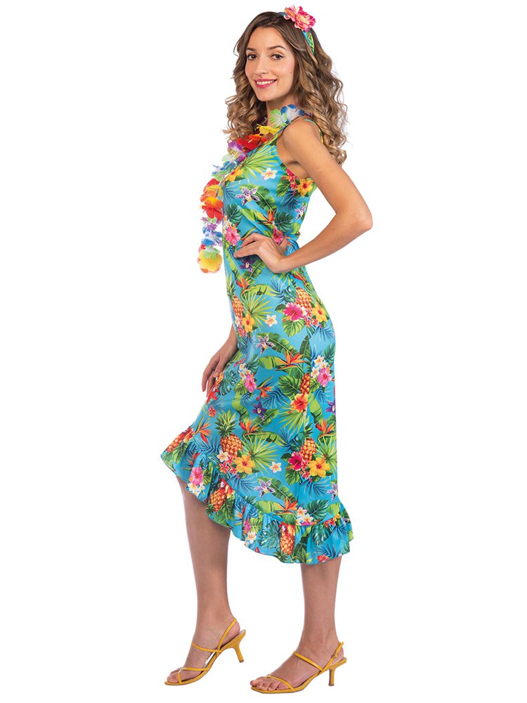 Blue Hawaiian Dress - Adult Costume