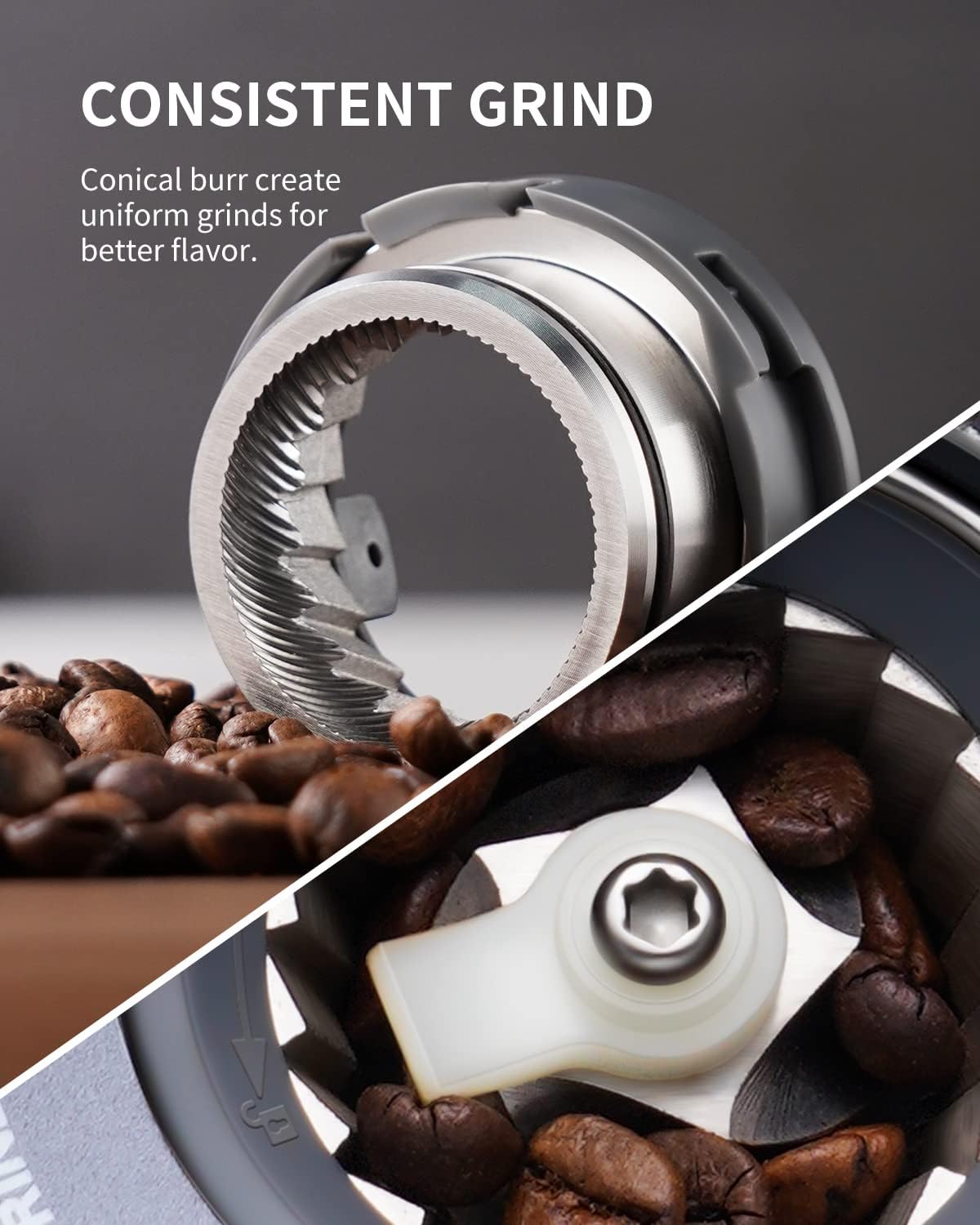 Conical Burr Coffee Grinder Electric Espresso 51 Settings Timer SHARDOR