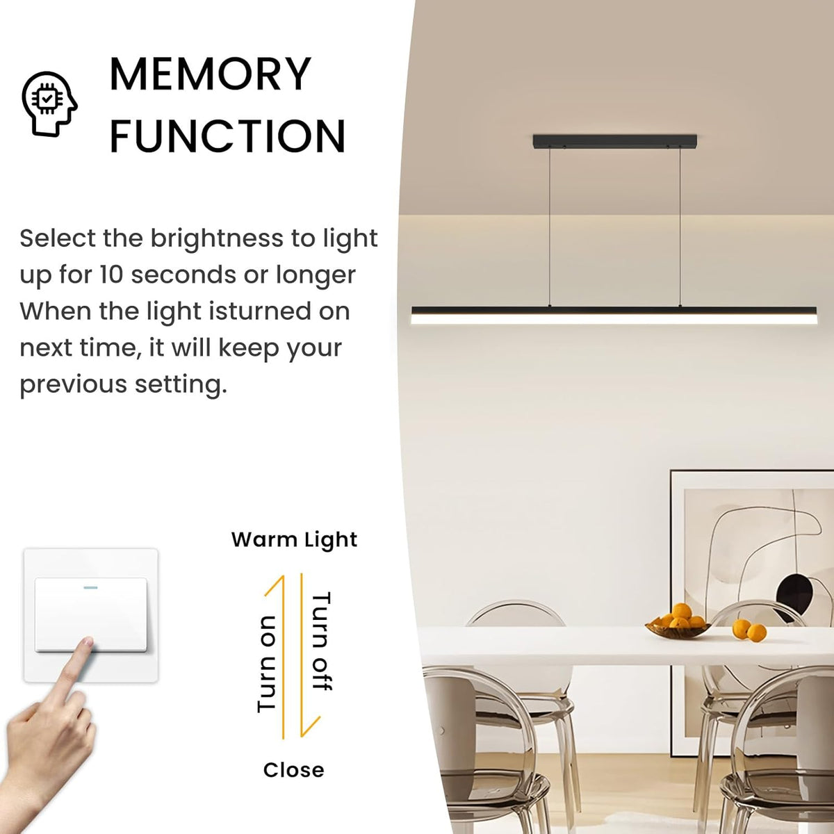 LED Pool Table Light 150cm Dimmable Linear Pendant Adjustable Mikeru
