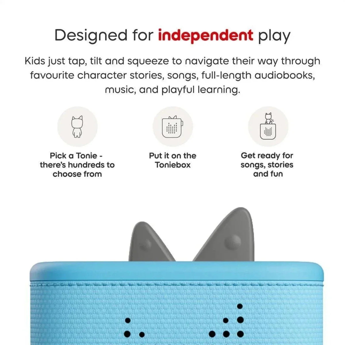 Tonies Toniebox 2 Cloud Starter Set with Creative Tonie Rubie - Sky Blue