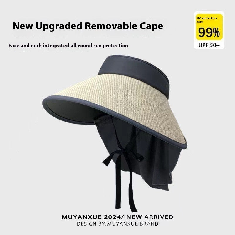Plus-sized Brim Sun-proof Sun Protection Hat Women's Summer Shawl