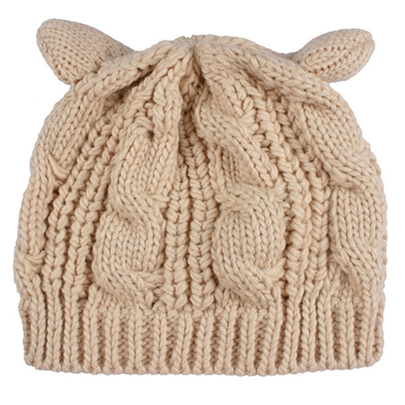 Knitted Cat-Ear Winter Beanie Hat