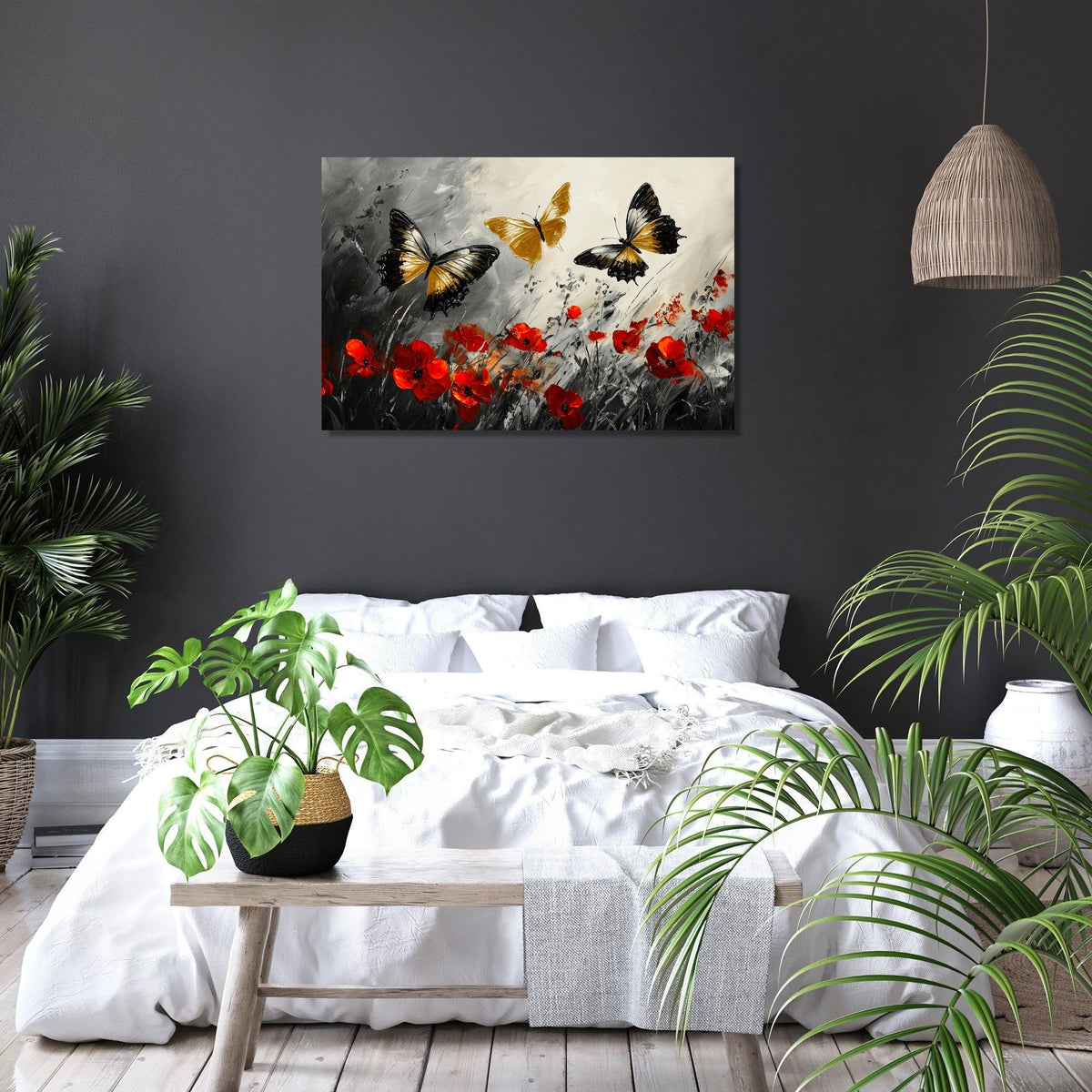 Golden Butterfly Meadow Canvas