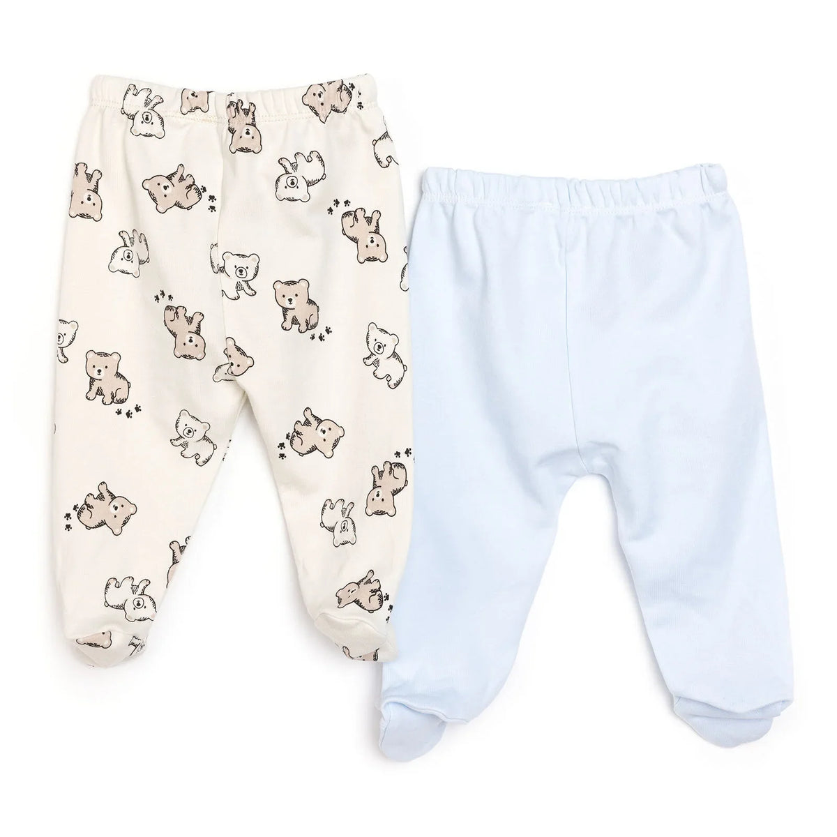 HelloBaby Animal 2 Pack Embroidered Footed Baby Bottoms (Newborn to 9 Months)
