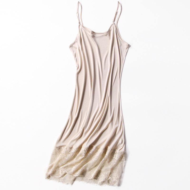 Summer Silk Slip Dress Black