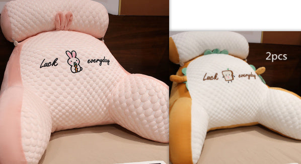 Fluffy Triangle Reading Cushion - Soft Backrest and Lumbar Pillow for Sofa, Bed or Office Chair
