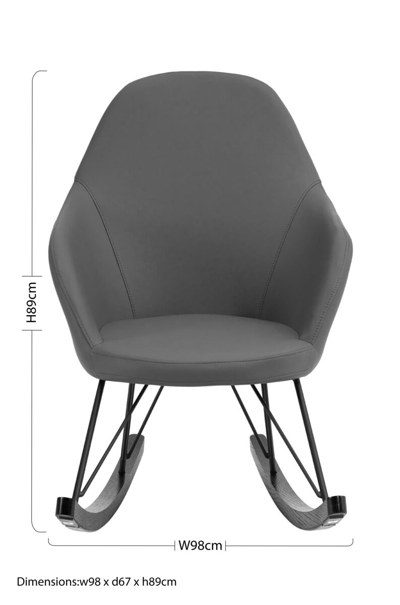 Kolding Dark Grey Leather Effect Rocking Chair