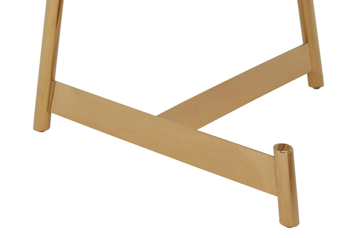 Alvaro Rose Gold Finish Set of 2 Round Coffee Tables