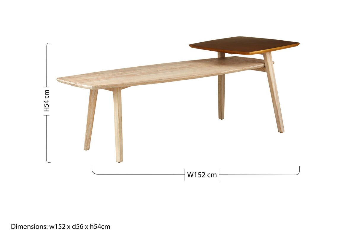 Kyra Elm Wood 2 Tier Coffee Table