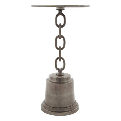 Zane Black Nickel Finish Side Table