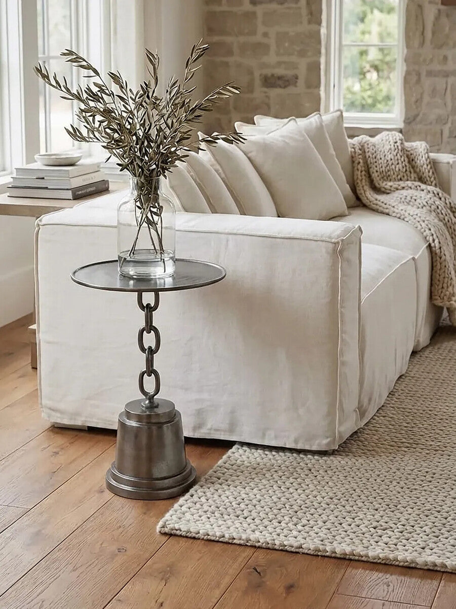 Zane Black Nickel Finish Side Table