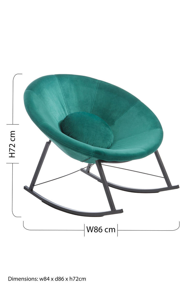 Arto Green Velvet Conic Rocking Chair