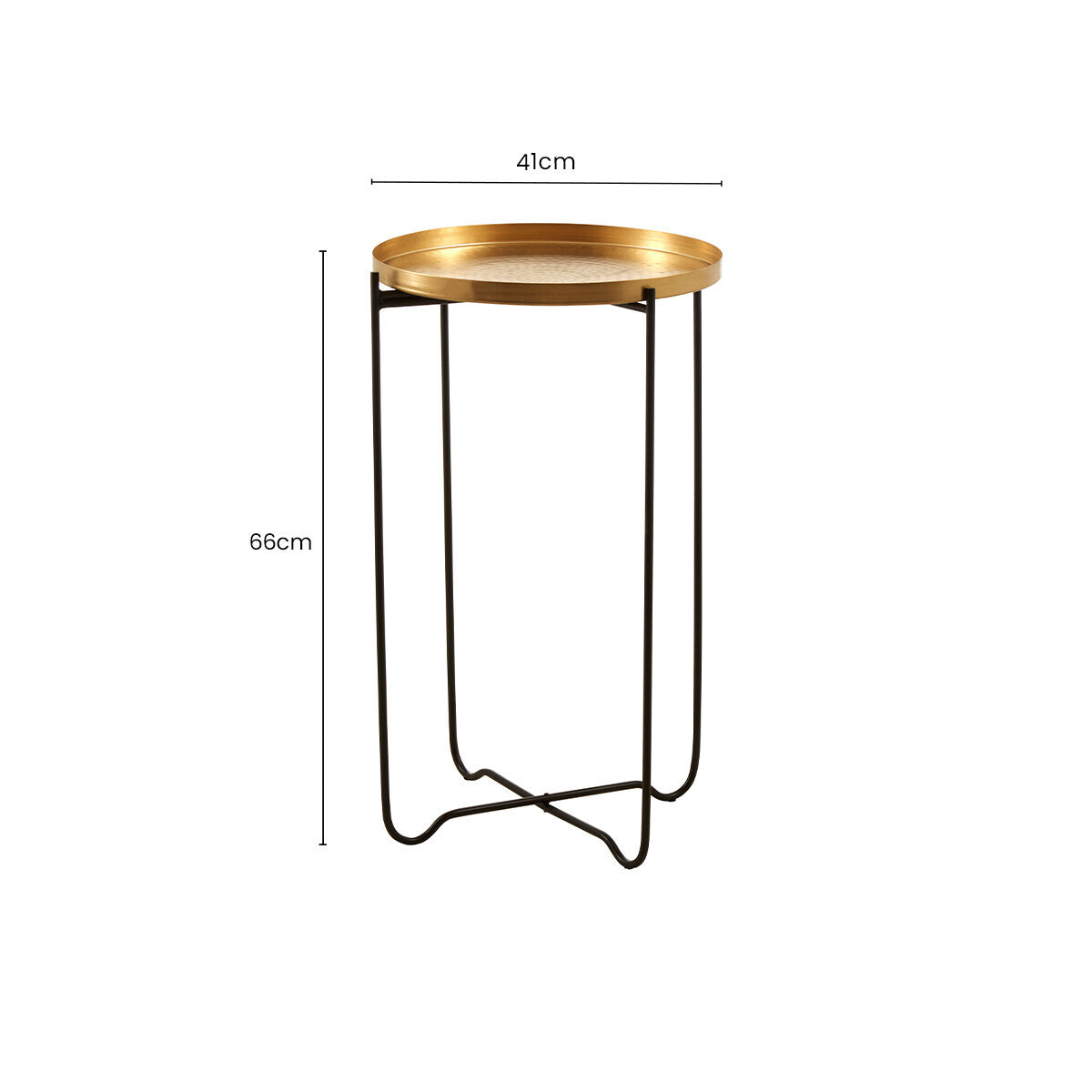 Templar Gold Finish Tray Top Round Side Table