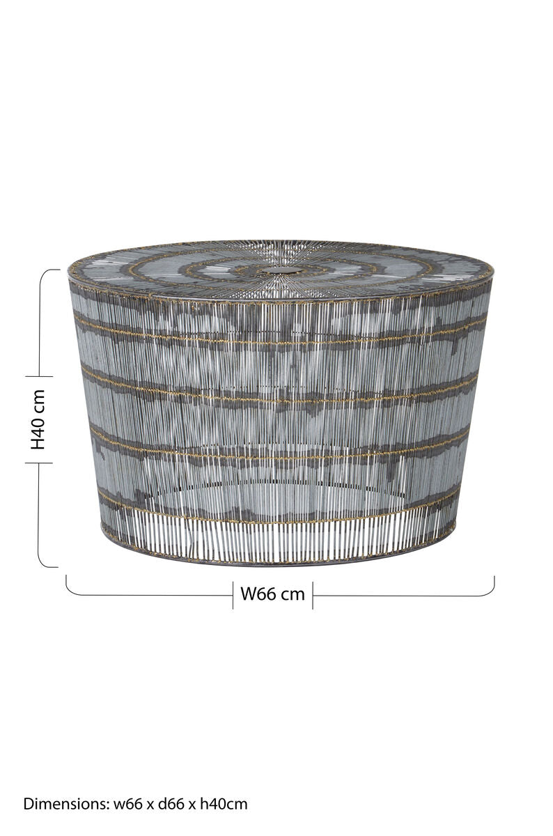 Templar Silver Finish Wire Frame Large Side Table