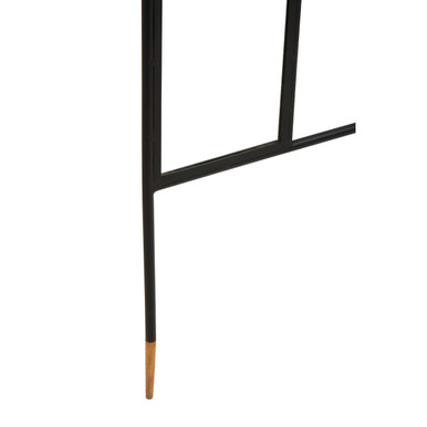 Nirav Black Metal Floor Standing Mirror with Coat Rack