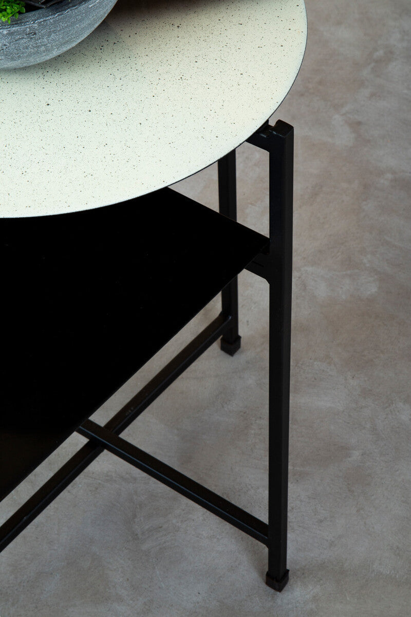 Ramus Black and White Ombre Finish 2 Tier Side Table