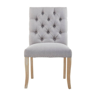 Kensington Townhouse Grey Linen Button Tufted Dining Chair