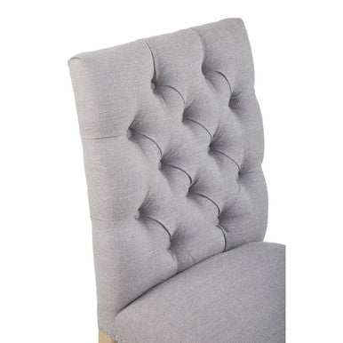Kensington Townhouse Grey Linen Button Tufted Dining Chair