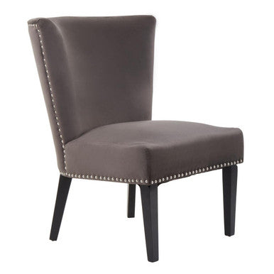 Kensington Townhouse Mink Velvet Wing Back Dining Chair