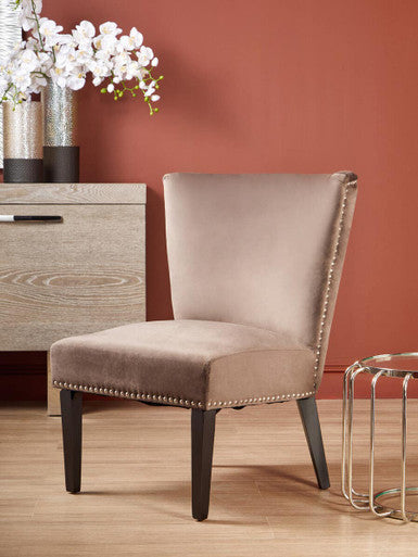 Kensington Townhouse Mink Velvet Wing Back Dining Chair