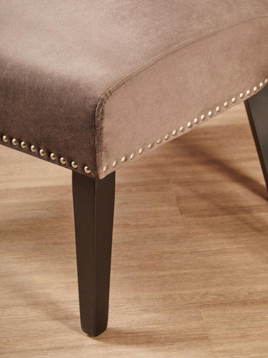 Kensington Townhouse Mink Velvet Wing Back Dining Chair