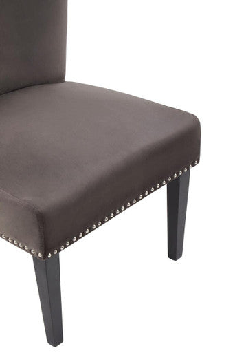 Kensington Townhouse Mink Velvet Wing Back Dining Chair