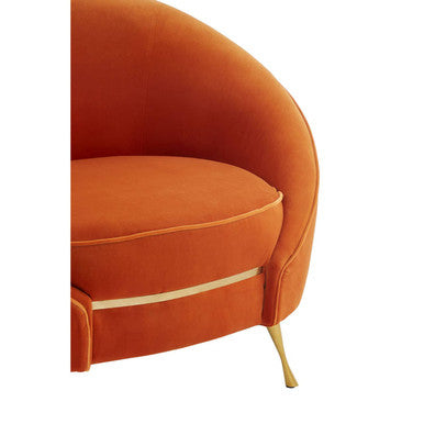 Manhattan Orange Velvet Cocoon Chair