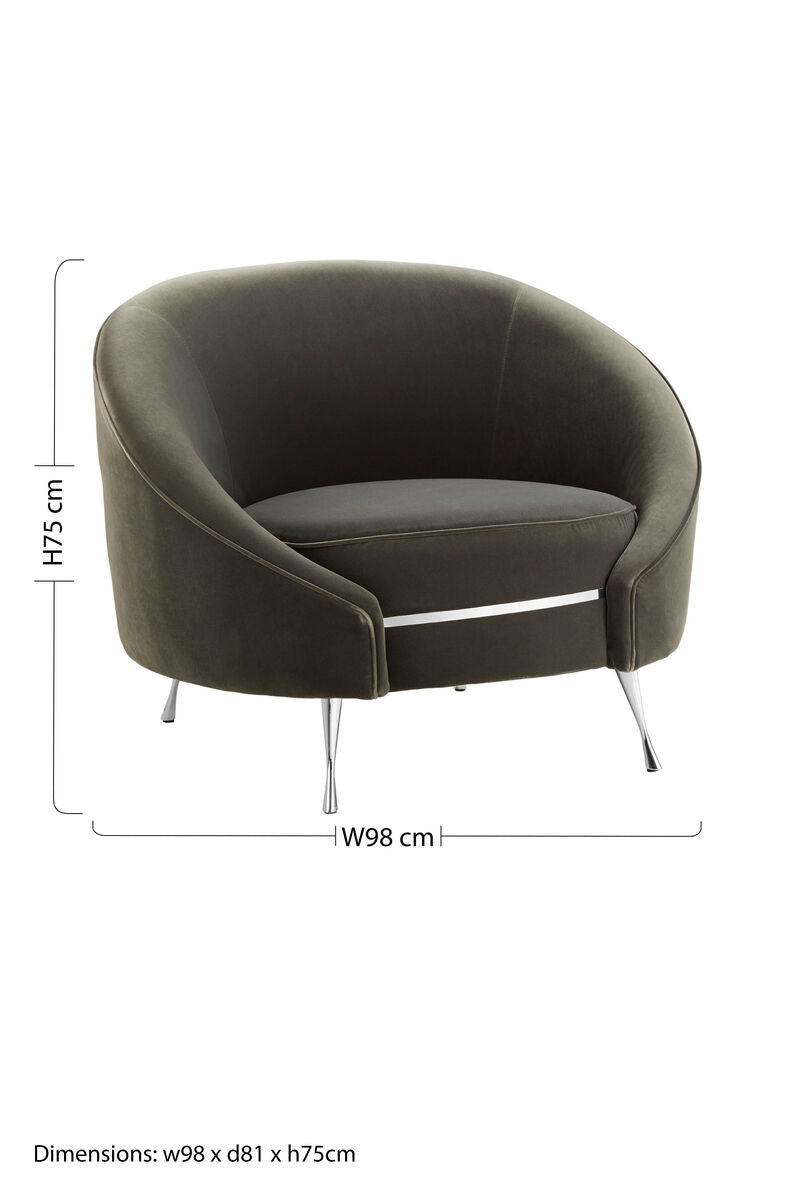 Manhattan Grey Velvet Cocoon Chair
