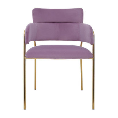 Tamzin Pink Velvet Dining Chair with Gold Finish Frame