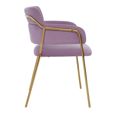 Tamzin Pink Velvet Dining Chair with Gold Finish Frame