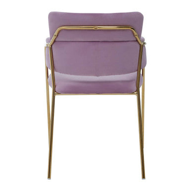 Tamzin Pink Velvet Dining Chair with Gold Finish Frame