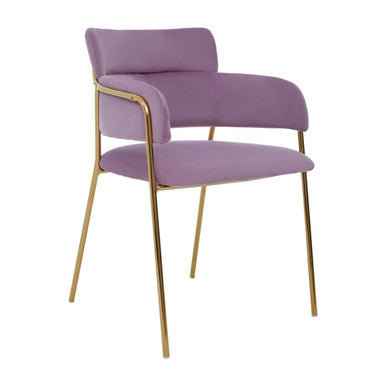 Tamzin Pink Velvet Dining Chair with Gold Finish Frame