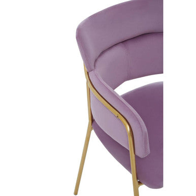 Tamzin Pink Velvet Dining Chair with Gold Finish Frame
