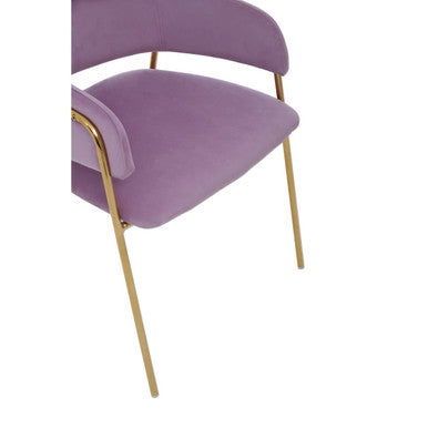 Tamzin Pink Velvet Dining Chair with Gold Finish Frame