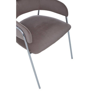 Tamzin Mink Velvet Dining Chair with Chrome Finish Frame