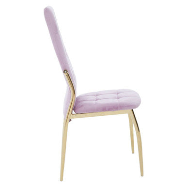 Tamzin Pink Velvet High Back Dining Chair