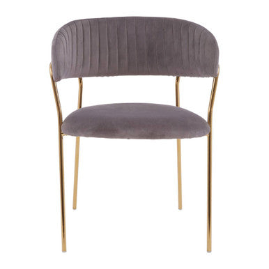 Tamzin Mink Velvet Curved Dining Chair