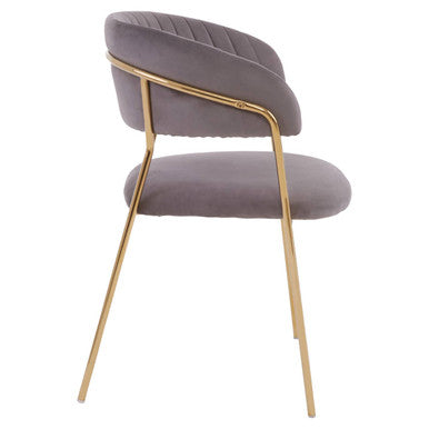 Tamzin Mink Velvet Curved Dining Chair