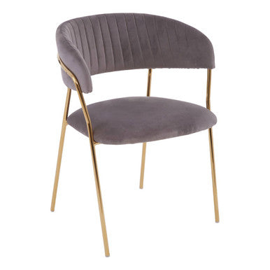 Tamzin Mink Velvet Curved Dining Chair