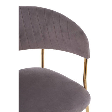 Tamzin Mink Velvet Curved Dining Chair